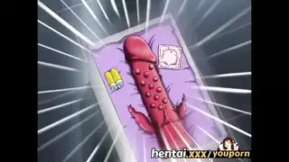 فتاة رسوم متحركة مثيرة تتحقق فيها فانتازيا الاختراق المزدوج